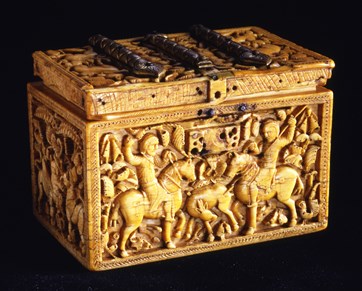 Ivory casket with gilt-bronze, Cordoba, Spain, 966–968.