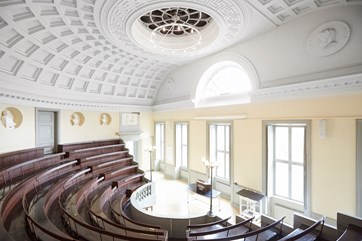 Empty lecture hall at Medical Museion, Copenhagen.